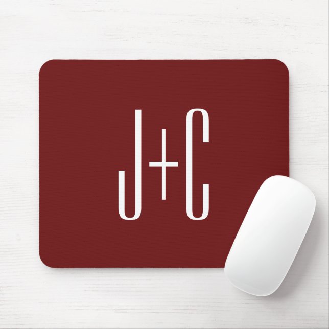 Redigerbar Burgundy Red Background & White Text Musmatta (Med mus)
