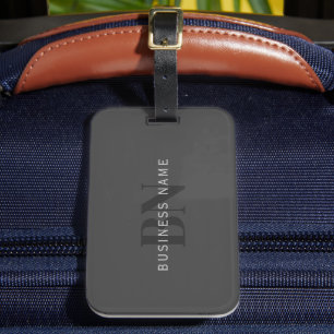 Redigerbar Business Namn (eller annan text) Grått Bagagebricka
