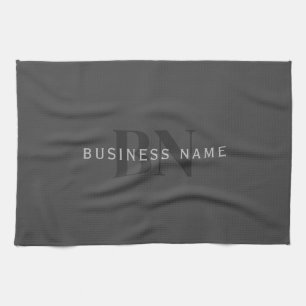 Redigerbar Business Namn (eller annan text) Grått Kökshandduk