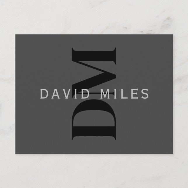 Redigerbar Business Namn (eller annan text) Grått Vykort (Framsida)