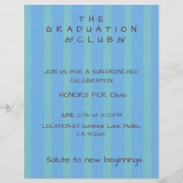 Redigerbar Cabana-randig examensinbjudan