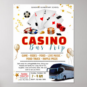 Redigerbar casino bussresa flygblad poster
