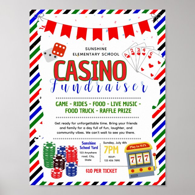 Redigerbar casino insamlingsflygblad poster (Framsidan)