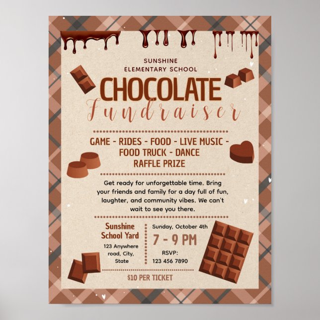 Redigerbar choklad insamlingsflygblad poster (Framsidan)