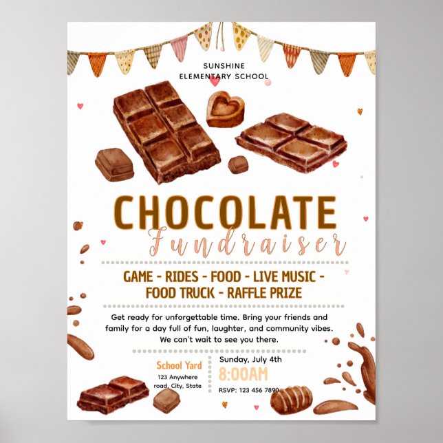 Redigerbar choklad insamlingsflygblad poster (Framsidan)