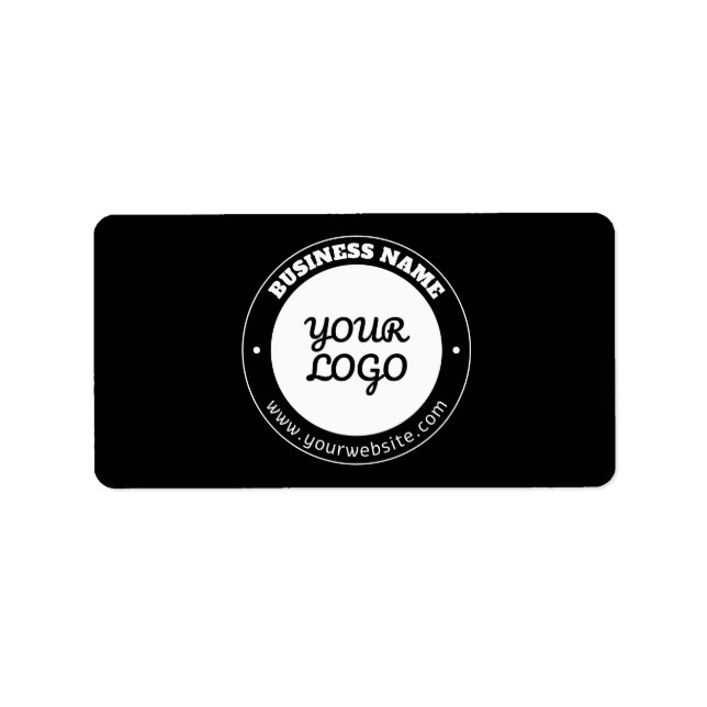 Redigerbar cirkulär Logotyp och uppladdad mall Adressetikett (Framsidan)