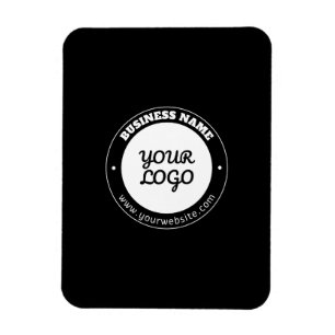 Redigerbar cirkulär Logotyp och uppladdad mall Magnet