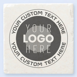 Redigerbar cirkulär text och utbytbar Logotyp | B& Stenunderlägg