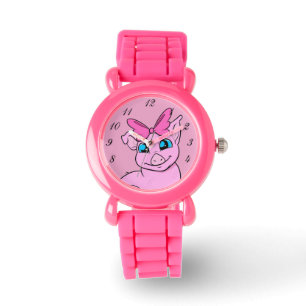 Redigerbar Cute Girl Rosa Watch Gris Armbandsur