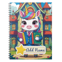 Redigerbar Cute Unicorn-skolanteckningsbok