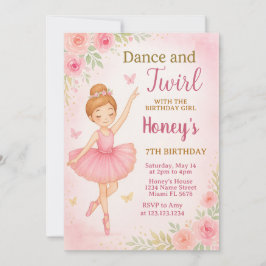 Redigerbar Dance Party-mall för flickor Inbjudningar