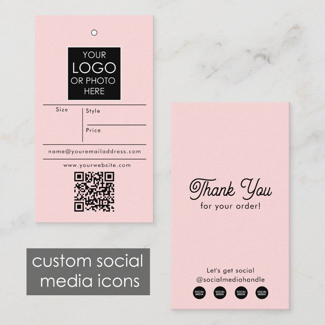 Redigerbar Detaljhandelspris Märke Kläder Sväng Mä Visitkort (Editable Retail Price Tag Clothing Swing Tags Pink)