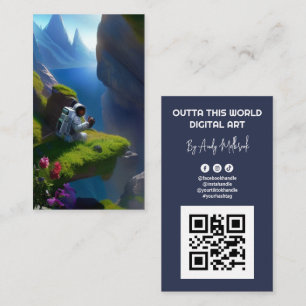 Redigerbar digital artist QR-kod Visitkort