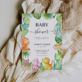 Redigerbar dinosaur Baby Shower Inbjudningar