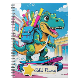 Redigerbar Dinosaurie skolanteckningsbok – Skatebo Anteckningsbok