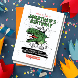 Redigerbar dinosaurieinbjudan, barnkalas inbjudningar