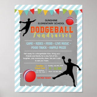 Redigerbar dodgeball insamlingsflygblad poster