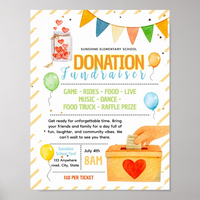 Redigerbar donationsinsamlingsflygblad poster (Framsidan)