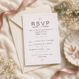 Redigerbar Dusty Rose Minimal RSVP-kort OSA Kort
