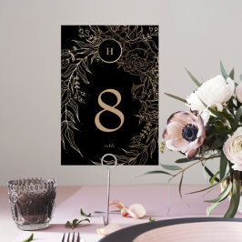 Redigerbar Elegant Black Guld Anpassningsbar Wand  Bordsnummer
