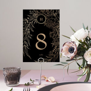 Redigerbar Elegant Black Guld Anpassningsbar Wand  Bordsnummer