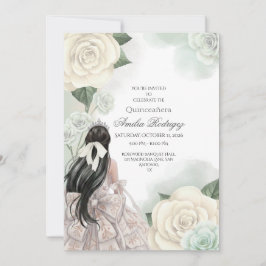 Redigerbar Elegant White Guld Quinceañera-inbjudan Inbjudningar