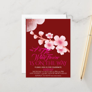 Redigerbar En Liten Vildblomma Baby Shower Inbjuda Meddelande Vykort