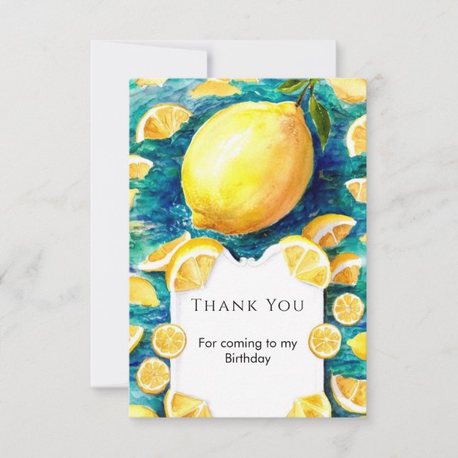 Redigerbar Enkel Födelsedags Lemonad Tack Kort (Framsida)