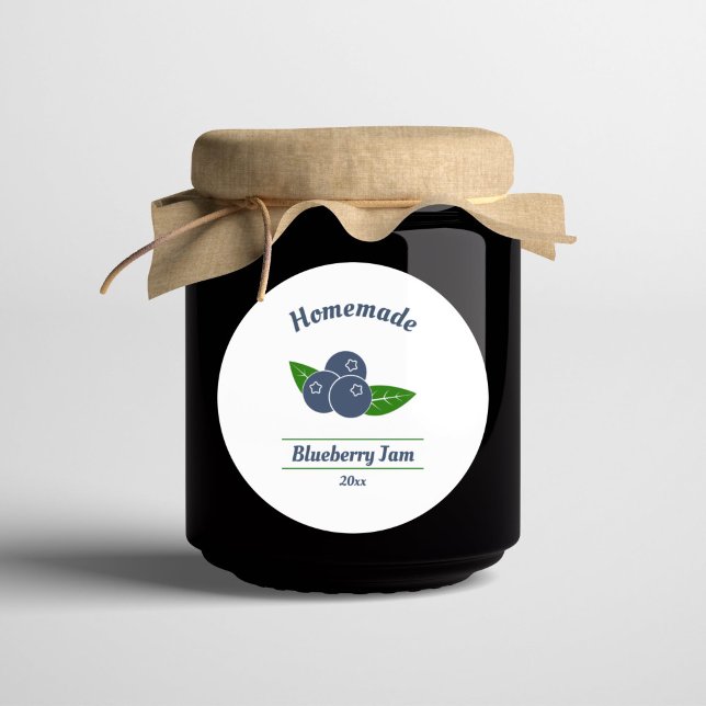 Redigerbar etikett för blåbär-Sylt (Blueberry Jam Label Sticker)