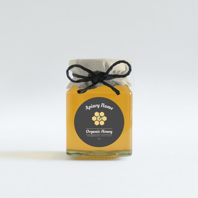 Redigerbar etikett för honung Burk för biodling (Honey Jar Label for Beekeeping)