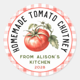 Redigerbar etikett för tomatchutney i vattenfärg t