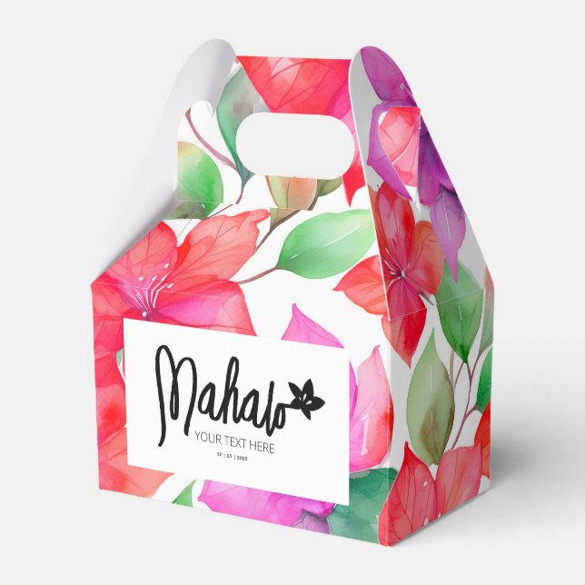 Redigerbar etikettparti blommigtar paketering presentaskar (Framsidan Sidan)