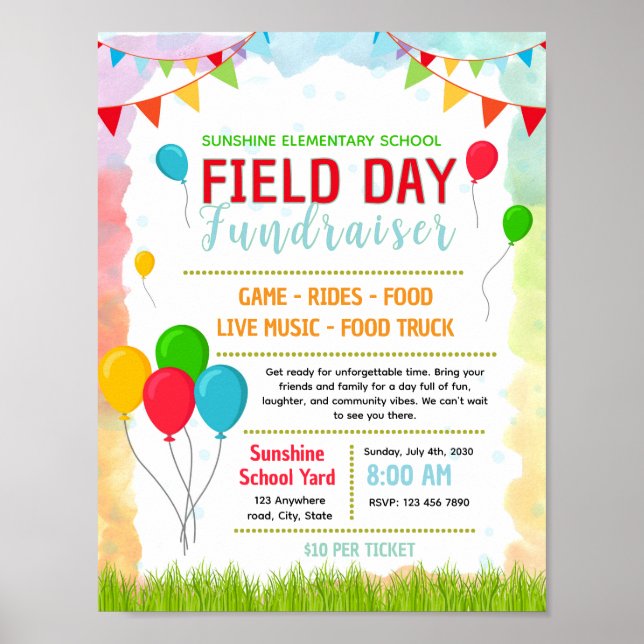 Redigerbar fält dag flyer mall poster (Framsidan)