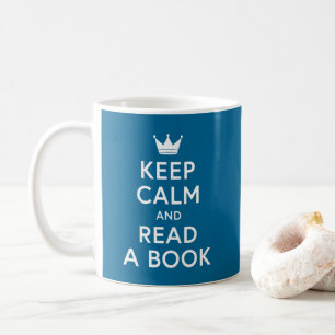 Redigerbar Färg Bookish Behålla Lugn och Läs Bo Kaffemugg