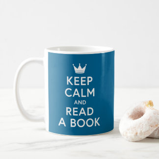 Redigerbar Färg Bookish Behålla Lugn och Läs Bok Kaffemugg