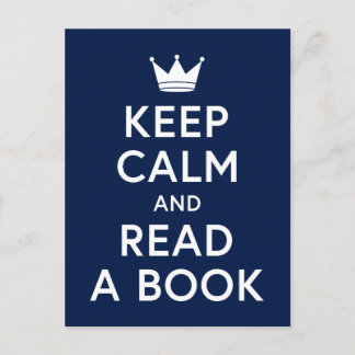 Redigerbar Färg Bookish Behålla Lugn och Läs Bok Vykort