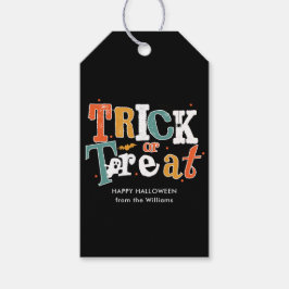 Redigerbar Färg Bus eller Buss Halloween Presentetikett
