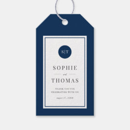 Redigerbar Färg Classic Round Monogram Bröllop Presentetikett