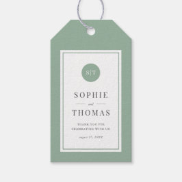 Redigerbar Färg Classic Round Monogram Bröllop Presentetikett