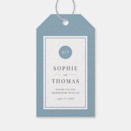 Redigerbar Färg Classic Round Monogram Bröllop Presentetikett