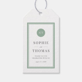 Redigerbar Färg Classic Round Monogram Bröllop Presentetikett