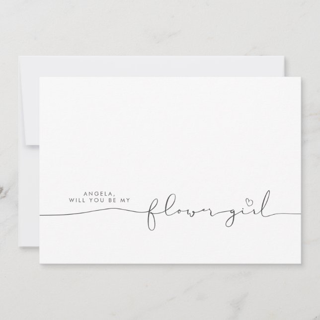 Redigerbar Färg Flower Girl Minimalist Typography (Framsida)