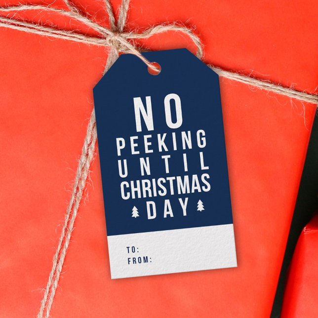 Redigerbar Färg, ingen peeking före jul Presentetikett (Skapare uppladdad)