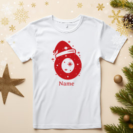 Redigerbar Färg Jul Monogram Anpassat Namn T Shirt