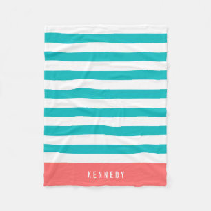 Redigerbar Färg med White Rand Add Namn Fleecefilt