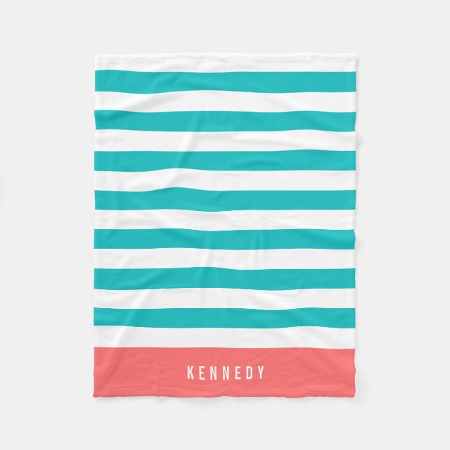 Redigerbar Färg med White Rand Add Namn Fleecefilt (Framsidan)