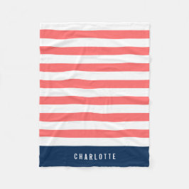 Redigerbar Färg med White Rand Add Namn Fleecefilt