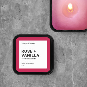 Redigerbar Färg Modern Minimalist Product Label Fyrkantigt Klistermärke