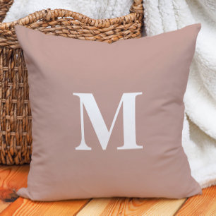 Redigerbar färg Rosenskär Vit Monogram Kudde