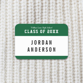 Redigerbar Färg Varsity Stil Class Reunion Namnbricka